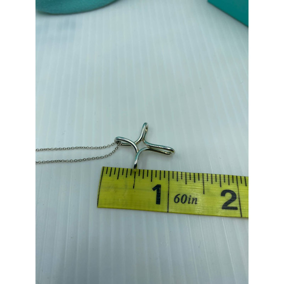 Tiffany & Co Elsa Peretti Sterling Silver Infinity Cross Pendant Necklace - Picture 12 of 12